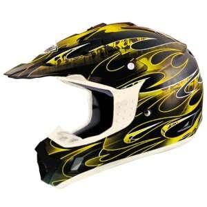  THH Youth TX 12 Flame Helmet   Youth Small/Black/Yellow 