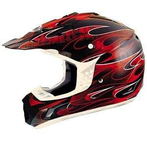  THH Youth TX 12 Flame Helmet   Youth Small/Black/Red 
