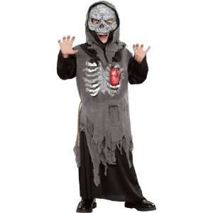   Beating Heart Skull Zombie Child Costume / Gray   Size Medium (8 10