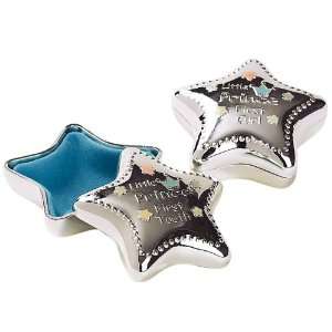   Baby Silver Plated Little Prince First Tooth & Curl Star Boxes Baby