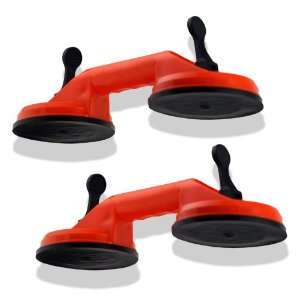  Pair Heavy Duty Dual Suction Cup Handles   4 1/2 Pads 