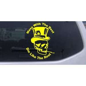 Mess With The Best Die Like the Rest Skull Biker Car Window Wall 