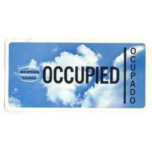  Western Airlines Seat Occupied Occupado Card Clouds 