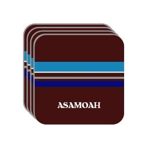 Personal Name Gift   ASAMOAH Set of 4 Mini Mousepad Coasters (blue 