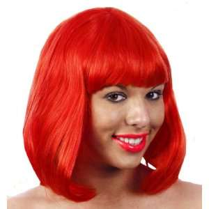  Glam Wig, Neon Red, Short, Blunt with Fr [Kitchen & Home 