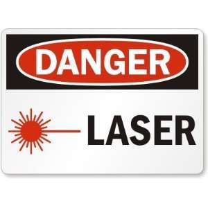  Danger Laser (with graphic) Plastic Sign, 14 x 10 