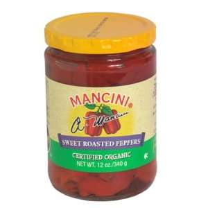Mancini Sweet Roasted Peppers   Certified Organic   12 Jars (12 oz ea 