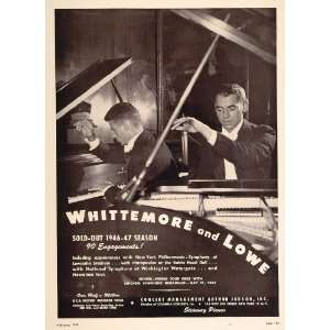   Whittemore Lowe Pianist Piano Duo Booking Ad   Original Booking Ad