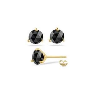   Stud Earrings Martini Setting in 18K Yellow Gold Screw Backs Jewelry