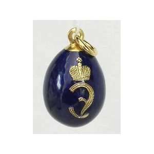  Russian Faberge style Egg Pendant/Charm (01011bl 