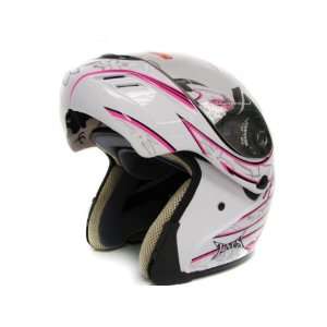  Pink Butterfly Modular Flip up Full Face Motorcycle Helmet 