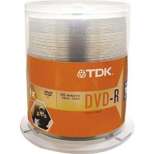  TDK 4x / 4.7GB DVD R Discs (100 Spindle Pack) Electronics