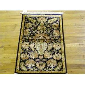    2x2 Hand Knotted Ghom Persian Rug   20x211