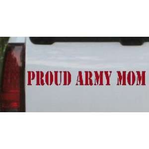 Proud Army Mom Military Car Window Wall Laptop Decal Sticker    Red 