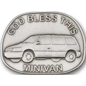  Silver God Bless This Mini Van Visor Clip 