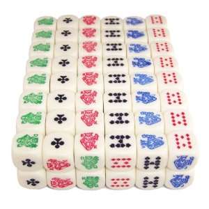 100 (One Hundred) 16mm 6 Sided Poker Dice, Perfect for Poker Games and 