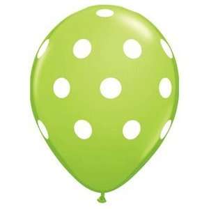  Lime green polka dot balloons