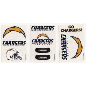   Diego Chargers   Temporary Tattoo   5 Sets   45 Tats 