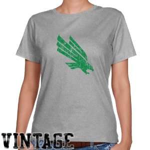 North Texas Mean Green Ladies Ash Distressed Logo Vintage Classic Fit 