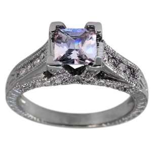 Antique Engagement Ring With GIA CERTIFIED I SI1 1.00ct Princess Cut 