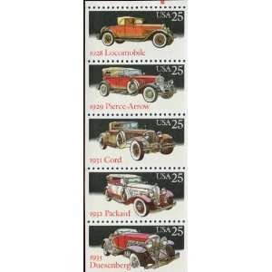  CLASSIC AUTOMOBILES #2385a Booklet Pane of 5 x 25¢ US 