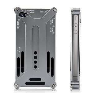   Aluminum Case for Iphone 4 4S   Silver/Gray Cell Phones & Accessories