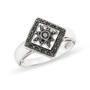  1/7 Carat Black Diamond Sterling Silver Ring Jewelry