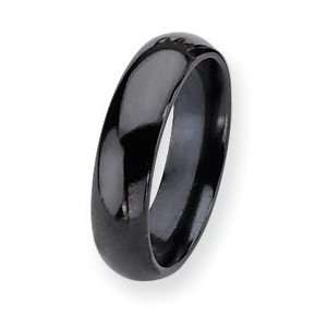    Titanium Black Plated 6mm Band Ring   Size 12   JewelryWeb Jewelry