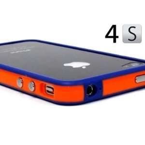 Orange and Blue Premium Bumper Case for Apple iPhone 4S / 4   (AT&T 