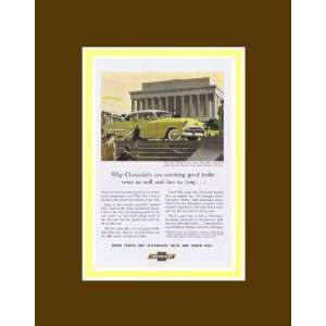  1953 Chevrolet Bel Air 2 Door Sedan in Yellow Vintage Ad 