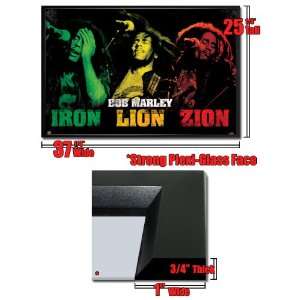  Framed Bob Marley Poster Iron Lion Zion 3 Shot Fr32223