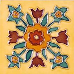   Yellow 6 x 6 Deco Tiles Glossy Ceramic   14101