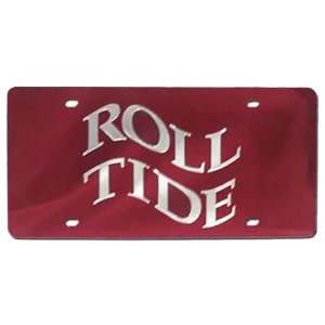  Alabama Crimson Tide Roll Tide Wavy Red Mirror License 