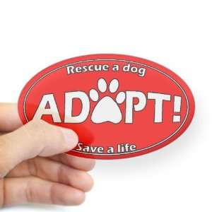  Adopt Sticker Red Pets Oval Sticker by  