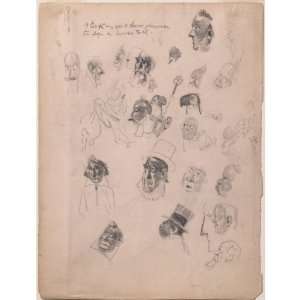   Benjamin Luks   24 x 24 inches   Sketches of Heads