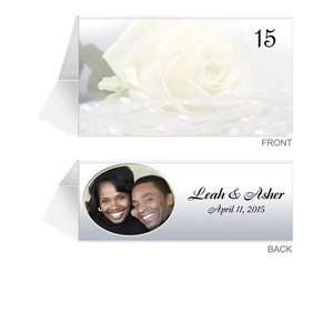  190 Photo Place Cards   Vanilla Rose n Pearls Petite 
