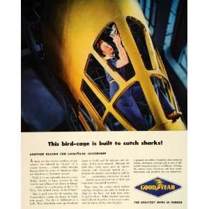  1943 Ad WWII Goodyear Airships Dirigible Observation War 