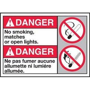  DANGER NO SMOKING MATCHES OR OPEN LIGHTS (W/GRAPHIC) Sign 