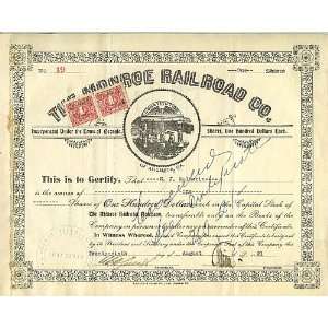  The Monroe Railroad Company 1921 Stock #19 Everything 