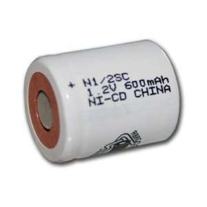  1/2 SubC Size Rechargeable Battery 600mAh NiCd 1.2V Flat 