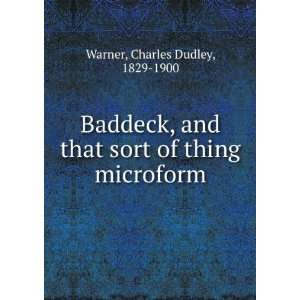  Baddeck, and that sort of thing microform Charles Dudley 