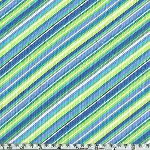  45 Wide Martini Time Diagonal Stripes Blue Fabric By The 