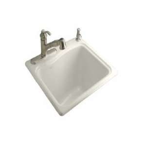   Self Rimming Sink W/ Three hole Faucet Drilling K 6657 3 96 Biscuit