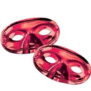  Metallic Half Mask (red) Party Accessory (1 count) Beauty
