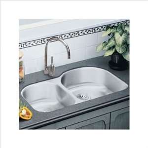 Bundle 88 Lusterone Harmony 20 x 31.25 Double Bowl Kitchen Sink 