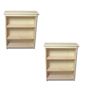  2 New Large Kids Bookcase Kit Hand Crafted Wood Pine 