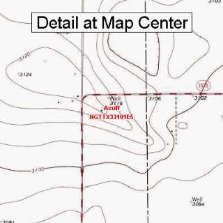  USGS Topographic Quadrangle Map   Acuff, Texas (Folded 