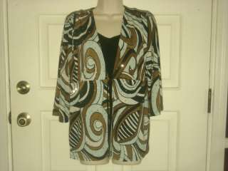 638 NEW WOMANS BRITTANY BLACK DOUBLE LOOK BLOUSE SIZE 1X  