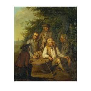  Boys Dicing in a Wooded Landscapes Giclee Poster Print 