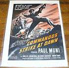 Vintage Movie Ad Commandos Strike At Dawn Paul Muni